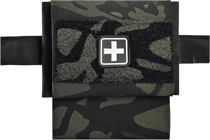 2-in-1 Micro Med Kit Med Pouch Tactical Mini First Aid Pouch Empty Small IFAK Pouch Compact Med Pouch EDC Bag with Tourniquet Holder |MOLLE Belt IFAK Micro Trauma Kit Pouch