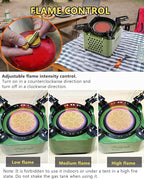 Indwell Camping Stove with Infrared Burner, Single Burner Propane Stove Ultra-Thin Design Adjustable Flame Control Wind-Resistant Portable Gas Cooker for Camping Hiking Outdoor Cooking