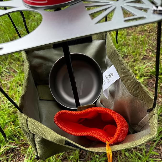 Ruck & River Camping Table - Compact and Lightweight 8"x8" Aluminum Top with Cup Holders, Adjustable Height, Easy to Assemble, Portable Outdoor Table for Camping, Hiking, Fishing, Beach, Hammock