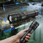 Rechargeable Flashlights High Lumens 10000 Long Distance, Single Click 3 Modes, Super Bright LED Flashlight USB C Long Lasting 15H, Powerful Strong Flash Light for Security Hiking Camping