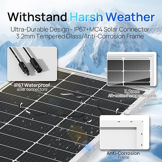 ECO-WORTHY 400W Solar Panels 4pcs 100 Watt 18V Monocrystalline Solar Panel Module for Off Grid PV Power for Home, Camping, Boat, Shed Farm, RV,12V Battery,2-Pack 2 * 100W