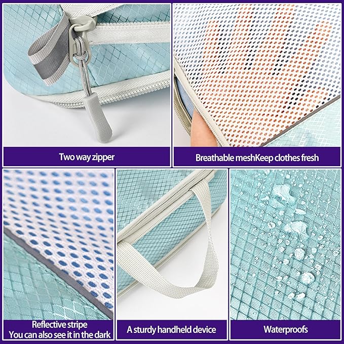 SWIHELP Compression Packing Cubes for Suitcases 6 Set Travel Luggage Organizer Packing For Storage Clothes Shoes