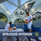 Happy Travel Tent 6 Person Tents for Camping, Waterproof Easy Setup Camping Tent with Rainfly, Portable Large Family Cabin Tent with 5 Large Mesh Windows and Carry Bag for Outdoor Camping & Hiking
