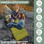 Extra Thick 4.8" Sleeping Pad for Camping, Self Inflating Camping Pad with Built-in Foot Pump, 78"x27" Ultralight Sleeping Pad with Pillow for Backpacking, Hiking, Travel & Outdoor Fun (Green)