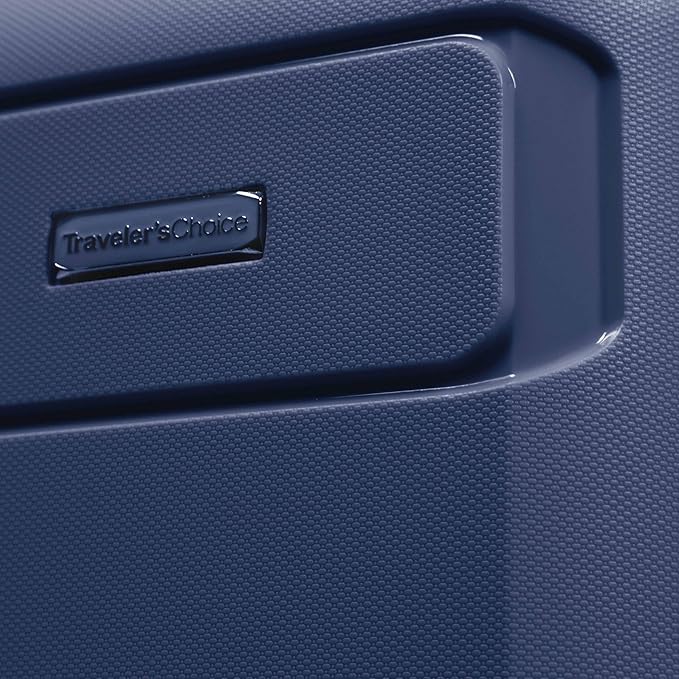 Traveler's Choice Pagosa Hardshell Expandable Luggage with Spinner Wheels, Navy, 26-Inch Medium