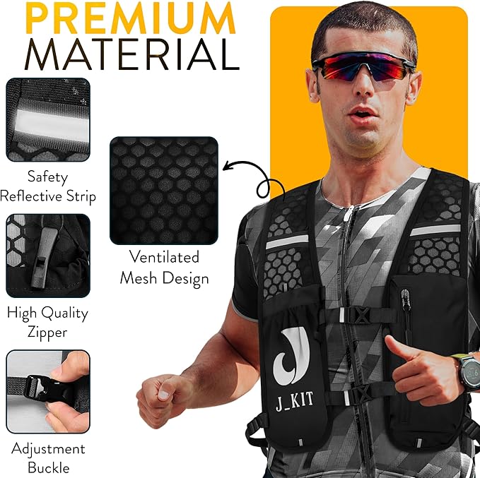 Running Hydration Vest,Running Vest with Phone Holder Pouch & Water Bottle Holder,Adjustable Belt,Hydration Vest for Men and Women