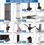 COBIZI 10x30 Pop up Canopy Tent 10x30 Canopy with 8 Sidewalls Waterproof Heavy Duty Commercial for Parties Outdoor Garden Gazebo Tent, Carry Bag with Wheel(10x30ft,Blue)