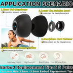 Memory Foam Earbud Tips，Replacement Earbud Tips Ear Bud Replacement Tip Memory Foam Ear Tips IEM Ear Tips Earbud Replacement Tips for 4.0mm Connect Hole Most in-Ear Headphones (S Total 5 Pairs)