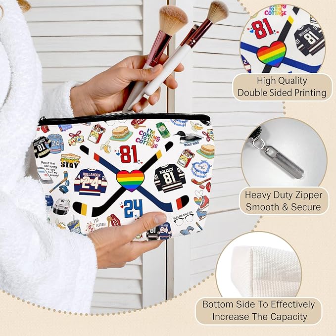 Heated Rivalry Merch Cosmetic Bag for Women, Travel Makeup Bag, Small Toiletry Organizer Pouch, Birthday Graduation Gifts for Mom Daughter BFF Sister Gift