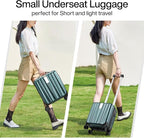 Hanke 14 Inch Underseat Carry On Luggage with Wheels Hard Shell Suitcases Lightweight Small Luggage for Weekender Mini Suitcase Carry On Bag Travel Luggage for Travel Rolling Suitcase.(Blackish Green)