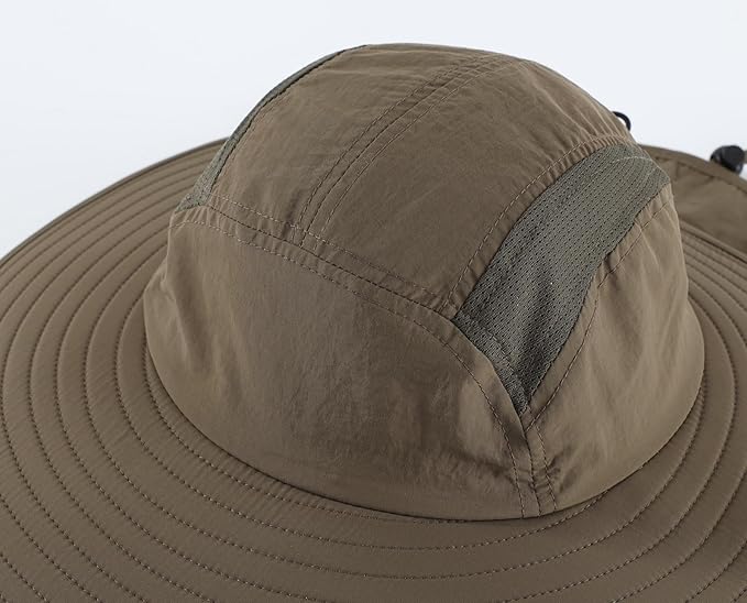 Home Prefer UPF 50+ Mens Wide Brim Fishing Hat with Neck Flap Sun Hat for Men Women Sun Protection Cap