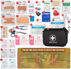First Aid Kit 196 Piece Waterproof Hard Shell Eva Portable Survival Kit for Home, Camping, Cars, Hiking, Travel, Outdoor, Adventure Emergency Medical Kits (Black)