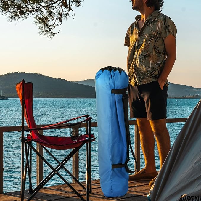 Xxerciz Camp Chair Replacement Bag, 48 inches Heavy Duty Large Storage Bag, Nylon Folding Chair Carry Bag with Shoulder Strap Foldable Blue for Outdoor Camping Travel (Chair is not Included)