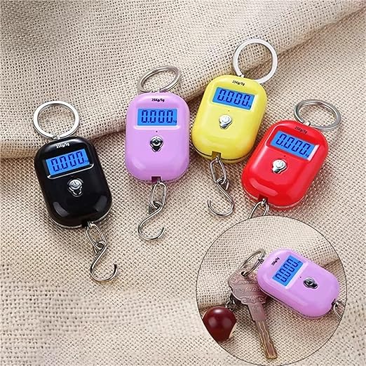 Luggage Weight Scale, 8pcs 25kg/5g Portable Hanging Scale Mini LCD Digital Scale for Fishing Luggage Travel Weighting Electronic Scale,for Travel(Yellow)