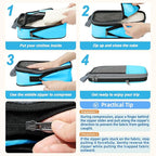 BAGAIL 4 Set/6 Set/8 Set Compression Packing Cubes Travel Accessories Expandable Packing Organizers (Half Mesh, 6-Blue)