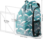 Drawstring Backpack with Mesh Pockets String Gym Bag Sackpack Sandproof Water Resistant Beach Backpack for Men Women