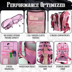 AMERICANPHOENIX 45L Elite Tactical Backpack | 3X Stronger Work & Military Backpack | Water Resistant and Heavy Duty | 3 Day MOLLE Bug Out Bag (Rose Pink)