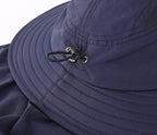 Home Prefer UPF 50+ Mens Wide Brim Fishing Hat with Neck Flap Sun Hat for Men Women Sun Protection Cap