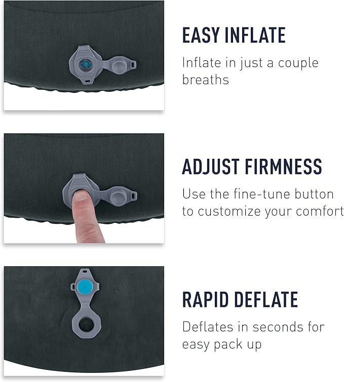 Sea to Summit Aeros Ultralight Inflatable Camping and Travel Pillow, Deluxe (22 x 14), Aqua