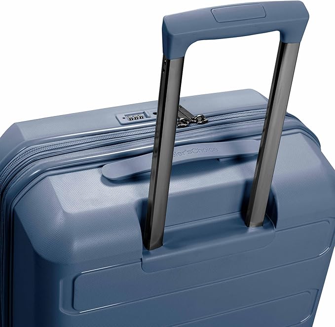 Traveler's Choice Pagosa Hardshell Expandable Luggage with Spinner Wheels, Slate Blue, 26-Inch Medium