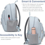 Boavan Laptop Backpack for women, 15.6 inch Laptop Bag with USB Port, Waterproof Travel Work Backpack Purse, Anti-Theft Teacher Nurse Doctor Casual Bookbags Office Business backpack，Blue