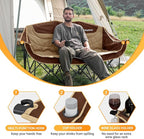 KingCamp Double Camping Chair, Oversized Heavy Duty Loveseat for Adults Portable Folding XL 2 Person Couch Padded Comfortable Two Seat with Cup Holder for Outdoor Lawn Backyard