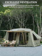 MC TOMOUNT 6/8/10 Person Large Family Camping Tent, Inflatable Tent for Camping with 2 Doors 4 Windows 2 Skylights, Double Layer Waterproof Glamping Blow Up Tent for Outdoor Camping Picnic Party