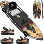 Novelty 11'6" x 35" Inflatable Stand Up Paddle Board with Seat- Stable SUP Board for Adults - Portable Paddleboard for Yoga, Surfing, Fishing - Includes Full Accessories Kit