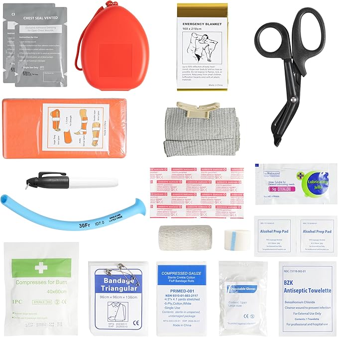 Emergency Trauma First Aid Kit, IFAK Medical Kit with Tourniquet, 36 inch Splint, Bleeding Control Kit