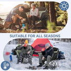 LILYPELLE Oversized Heated Camping Chair, Patio Lounge Chairs with 3 Heat Levels, Portable Folding Heated Chair Round Moon Saucer Folding Lawn Chair Outdoor Chair for Camping, Lounge Patio