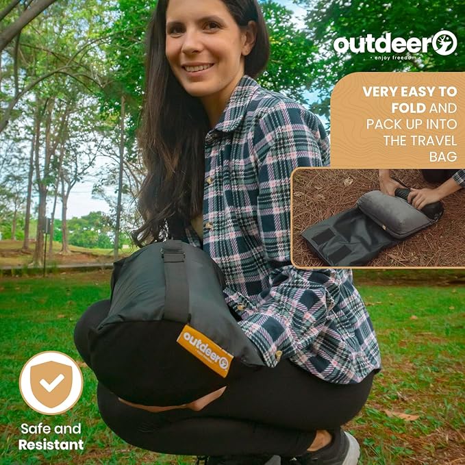 Camping Pillow, Compressible Memory Foam Travel & Camp Pillow for Sleeping Bag with Washable Fleece Pillowcase & Portable Storage Bag, Lightweight, Easy Carry for Outdoors Backpacking Pillow