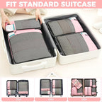 BAGAIL 4/6 Set/8 Set Compression Packing Cubes Travel Accessories Expandable Packing Organizers(HalfMesh, 8-Pink)