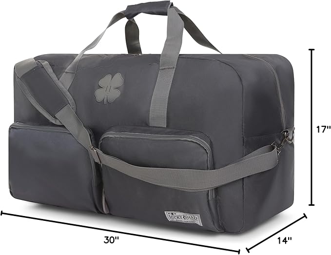 Lucky Travel Duffel Bags 115L, Gym Bag, Travel Bag & Large Duffle Bag for Men, Foldable Overnight Weekender Bags for Women & Men with Adjustable Shoulder Strap, Charcoal