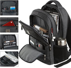 17 Inch Laptop Backpack, Business Anti Theft Slim Durable Laptops Backpack with USB Charging Port, Water Resistant College Computer Bag Gifts for Men & Women Fits 15.6 Inch Notebook-Black
