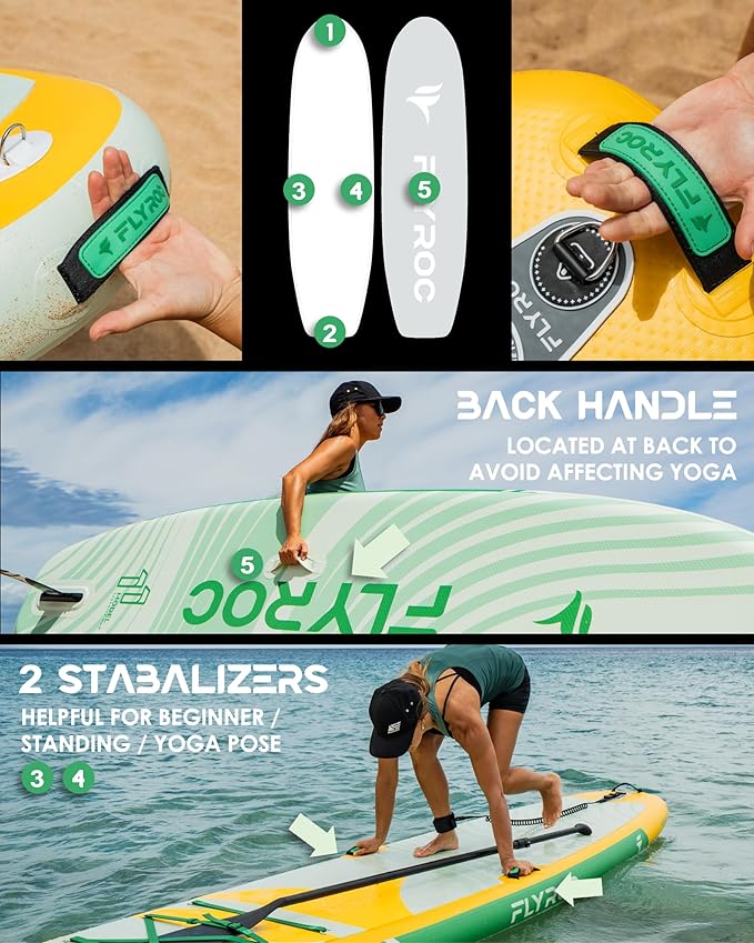 11’x35 Extra Wide Inflatable Paddle Board, 430lb Capacity Stable Paddleboard for Yoga, Stand up Paddle Board for Adults(x3), Full Coverage EVA Deck, 5 Handles, 100L Backpack, All-Round