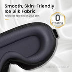 ringchan True Blackout Eye Masks for Sleep, Office Nap or Long Flight Trip, Zero Pressure on Eyeballs and Eyelids, Conveniently Adjustable Strap, Soft and Comfortable Night Blindfold - Jet Black