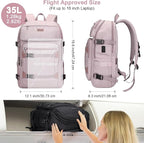 PIJUSHI Travel Backpack for Women Flight Aprroved Carry on Bag Large Casual Luggage Backpack Fit 16 inch Laptop(PE050 Ashen Purple)