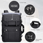 PIJUSHI Travel Backpack for Women Men Carry on Luggage Backpack Convertible Large Laptop Duffel Bag for Airplanes(PE049 Black)