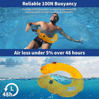 Owntop Manual Inflatable Belt Pack, Adults Swim Jacket with Blowpipe & Whistle, 24g CO2 Cylinder Included, Low Profile for Kayaking, Fishing, Paddle Sports