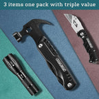Multitool Pocket Knife, Hammer, Tactical Flashlight (BEST MAN EVER)