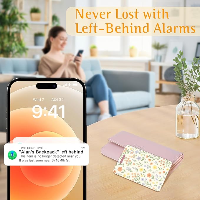 Wallet Tracker Card (iOS Only), Rechargeable Bluetooth Smart Tracking for Apple Find My Compatible Anti Tracker for Men Women Slim Item Locator for Purse Passport Key Luggage Tag (1Pcs/White FLR)