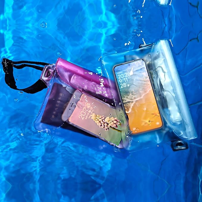 Waterproof Fanny Pack, Waterproof Pouch for Phone Passport Wallet Holder, Floating Dry Bags for Travel Beach Swimming Kayaking Boating Pool Diving Accessories