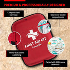 Protect Life Survival First Aid Kit for Home/Business, Camping Survival Kits | Mini Travel First Aid Kit | Camping Equipment | Small Kits for Car | Outdoor Emergency Survivals Pack - 200pcs