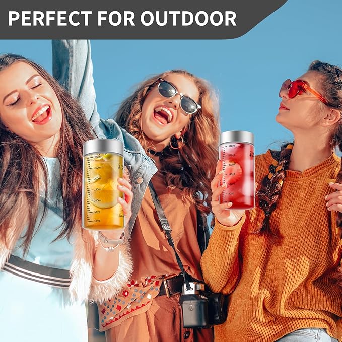 4 Oz Glass Bottles, 4 Pack Glass Jar with Lid, BPA Free, Borosilicate Glass, Stainless Steel Lids for Juicing, Smoothies, Infused Water, Beverage Storage