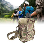 Zunate Outdoor Water Bottle - 2L Portable Water Canteen with Waist Bag, Multi Fuctional PVC Flat Camping Water Bottle for Surplus or Bushcraft Gear (CP)