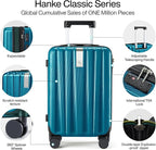 Hanke 24 Inch Expandable Checked Luggage Lightweight PC Hard Case Luggage Suitcases with Wheels Tsa Luggage Rolling Large Suitcase Travel Luggage Bag for Go to University.(Caribbean Blue)