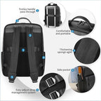 Men's Black Leather Backpack, Durable Genuine Leather Laptop Backpack for Work Travel, Business 15.6" Computer Backpack, Stylish Professional Designer