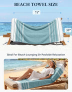 LANE LINEN 6-Pack Oversized Pre-Washed Beach Towels, Stylish Quick-Dry Pool & Travel Towels for Adults, 39"x71" - Diamond Multi Colors