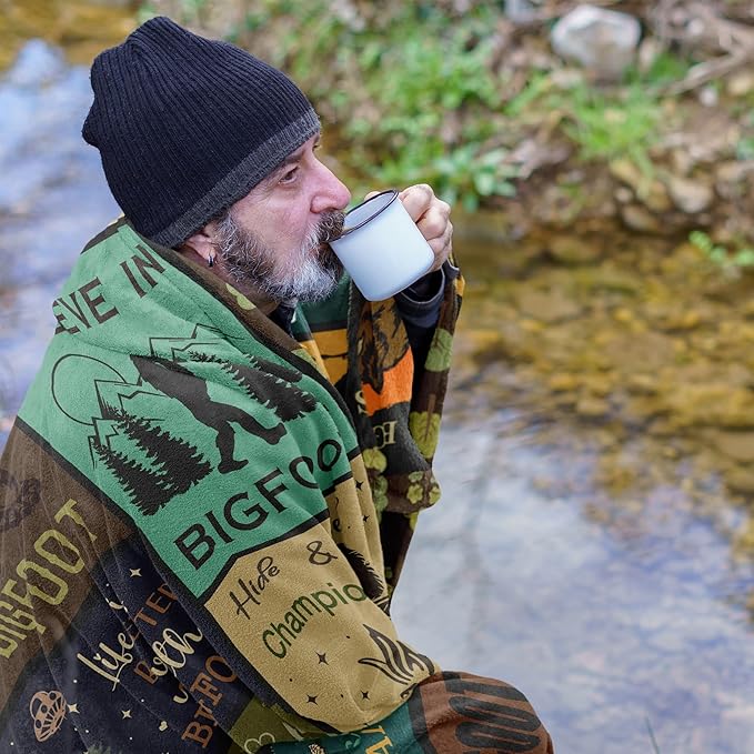 Bigfoot Gifts, Big Foot Sasquatch Gifts, Sasquatch Blanket 60"x50", Bigfoot Blanket, Birthday Gifts for Sasquatch Lovers