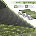 Heavy Duty Folding Chair 500LB Capacity, Oversized Camping Chairs with Cup Holder, Cooler Bag & Storage Pouch, Double-Layer Fabric, Outdoor Chairs for Sports, Lawn Chairs (1, Black Green, Extra Large)